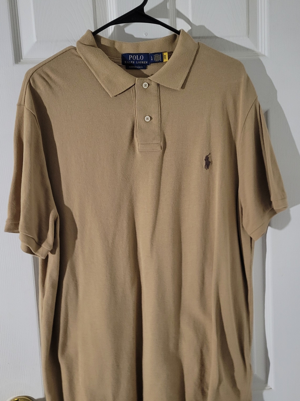 Ralph Lauren Men's Short-Sleeve Polo in Khaki with Embroidered Pony